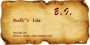 Boér Ida névjegykártya