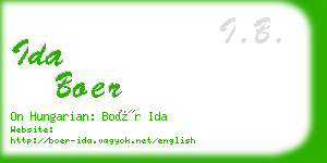 ida boer business card